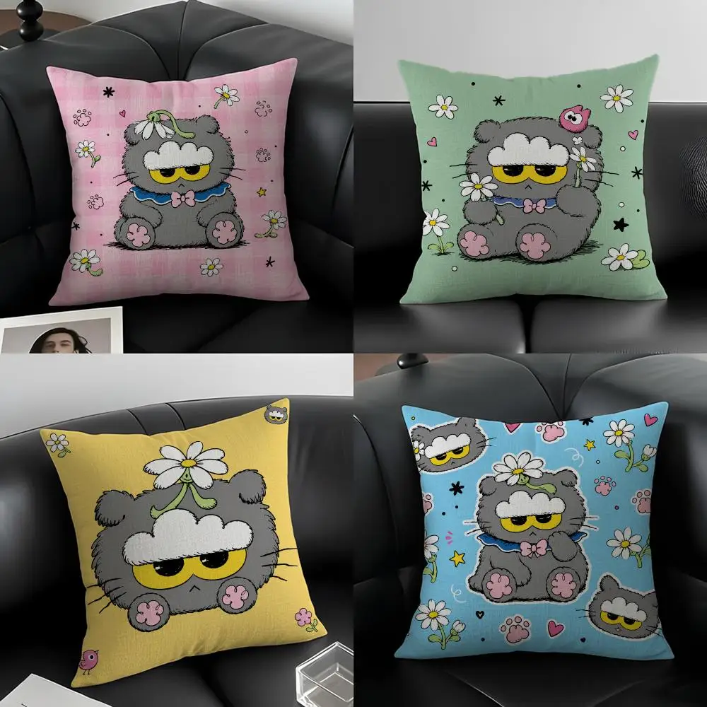 Character ZO & Friends Cushion Cover Natural Linen Pillowcase Set, All-in-One Decor for Sofa, Bedroom & Chair