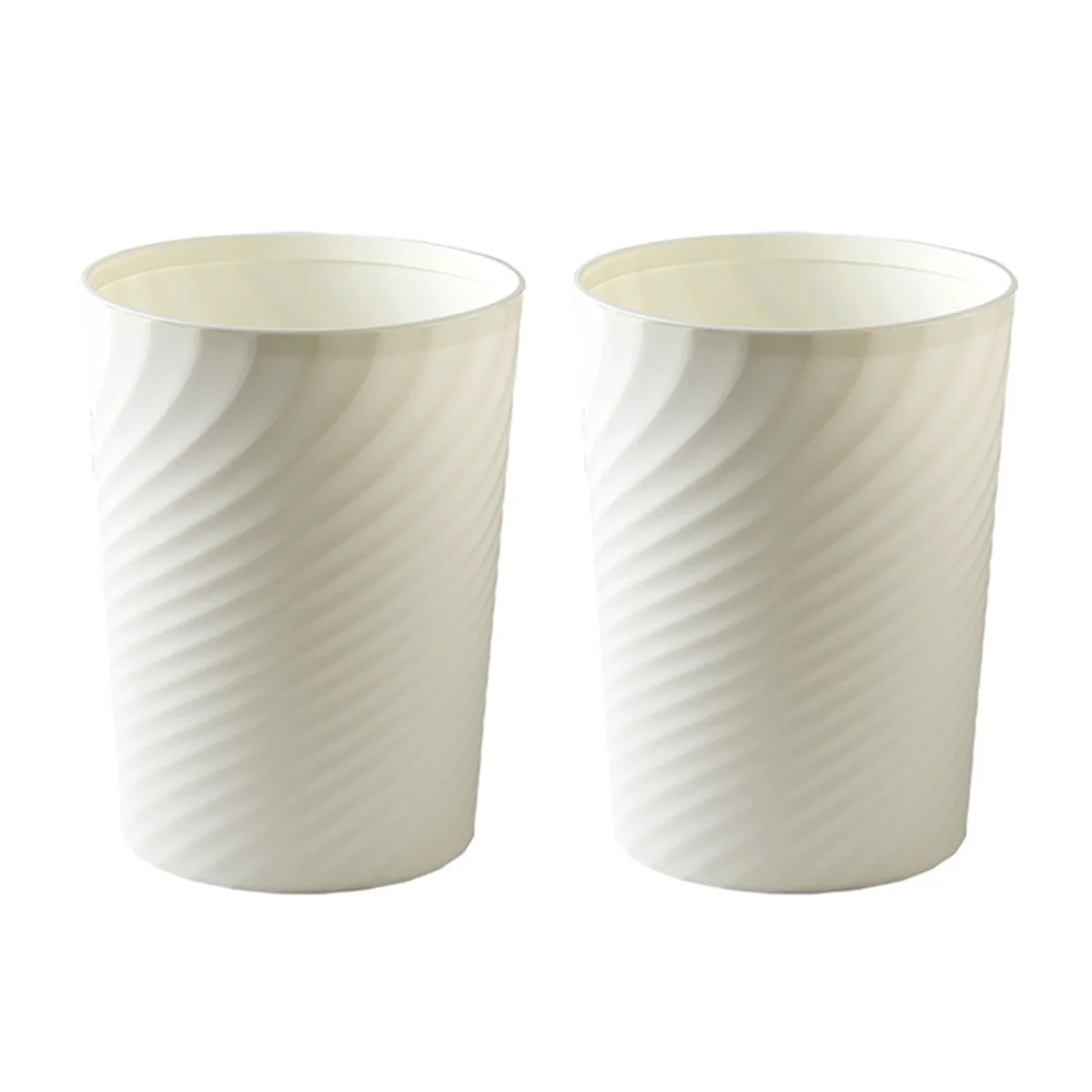 trash can Plastic Small Trash Can Wastebasket, Garbage Container Basket for Bathrooms, Kitchens, Offices, Dorms, (White)