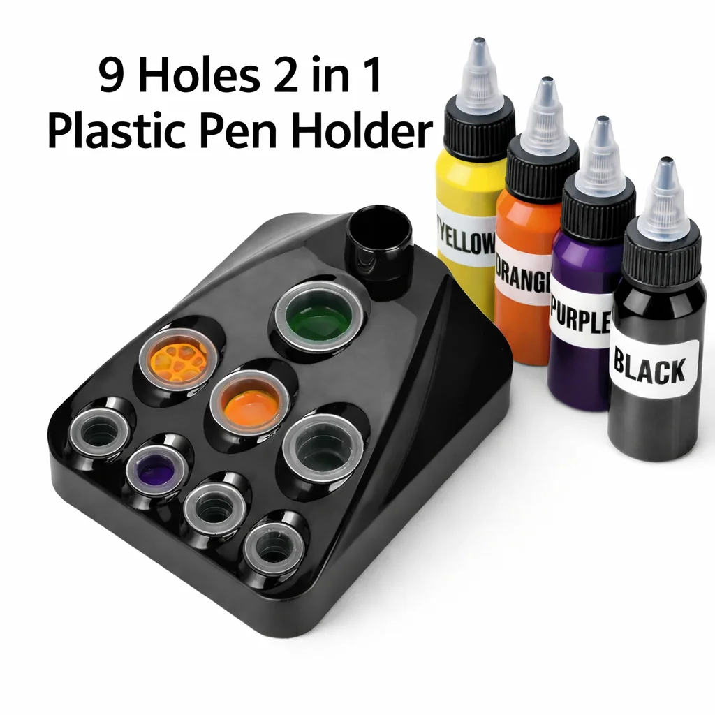 

Audersigt 1Pcs ABS Pigment Cup Rack Ink Cup Holder Stand for Tattoo Eyebrow Pens Cotton Swabs Storage Salon Tool
