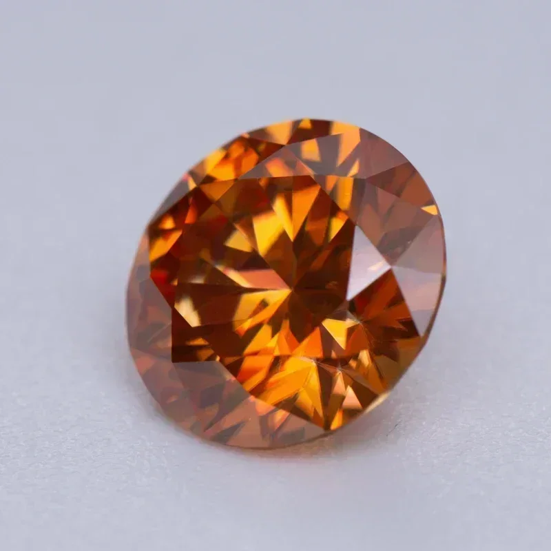 Moissanite VVS1 Orange Color Round Shape Beads for Charms DIY Jewelry Making Earrings Pendant Materials with GRA Certificate