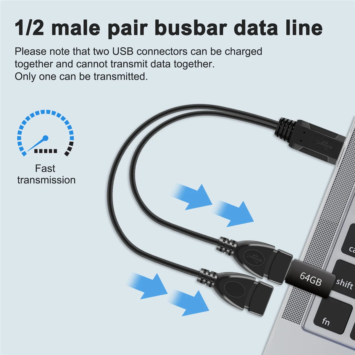 【em estoque】 USB 2.0A Macho auf 2 Dual USB Fêmea Jack Y Splitter Verteiler Adaptador Kabel