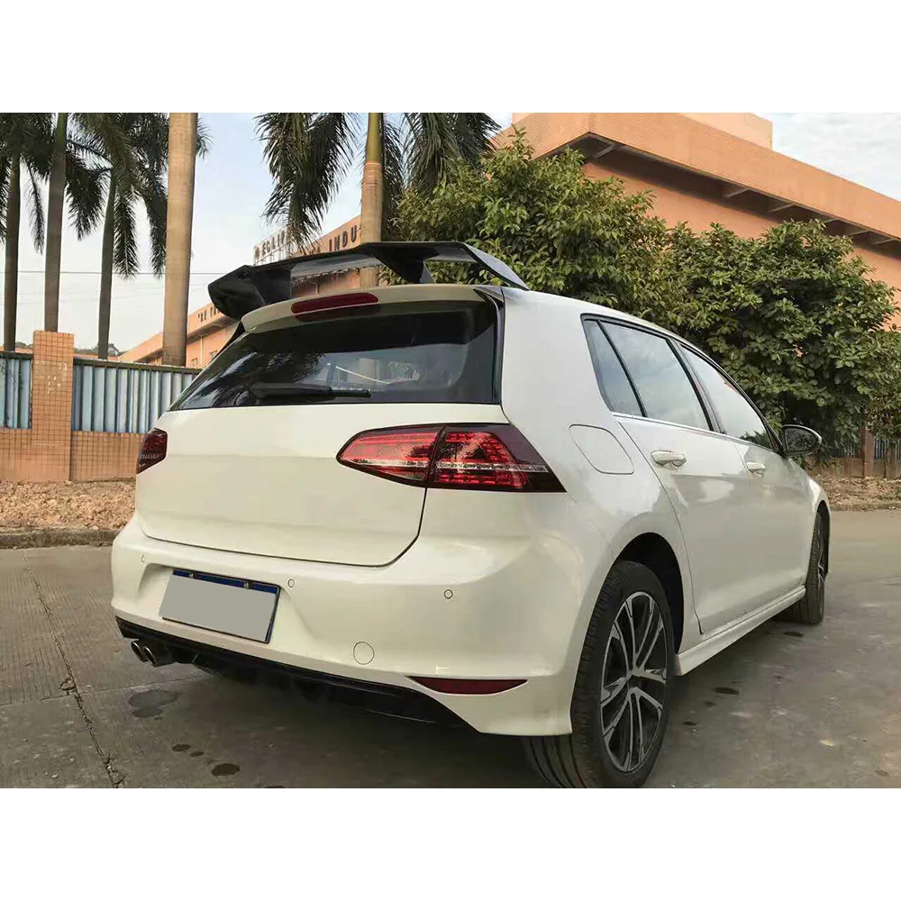 Carbon Fiber Rear Roof Spoiler Lip Wings For Volkswagen Golf 7 VII MK 7 GTI RZ 2014-2017 - view 5