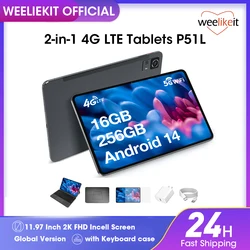 P51L Android 14 Tablet 11,97 Zoll, UNISOC T616 Octa Core, 16 GB RAM + 256 GB ROM/TF 1 TB, Widevine L1 2K FHD Cellular Tablet mit Dual-SIM-Steckplatz, 8800 mAh, 13 MP Kameras, Quad-Lautsprecher, 5G WiFi GPS PC-ähnlich