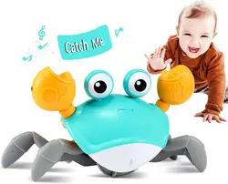 Dancing Crab Toy for Kids Crawling Interactive Escape Crabs Cute Sensing Crab Automatically Avoid Obstacles Toys Birthday Gift