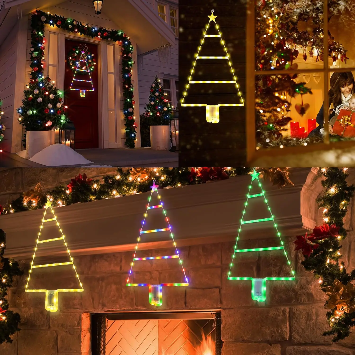 شجرة عيد الميلاد LED أضواء سلم تعمل بالبطارية جارلاند LED الجنية ضوء مقاوم للماء للحديقة الخارجية ديكور السنة الجديدة #4