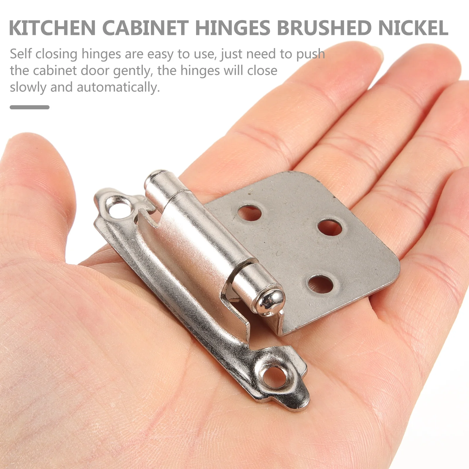 

16pcs 1.4MM White Nickel Cabinet Hinges Spring Dampers Soft Closing Kitchen Cupboard Furniture Fittings Self Closing Hinges