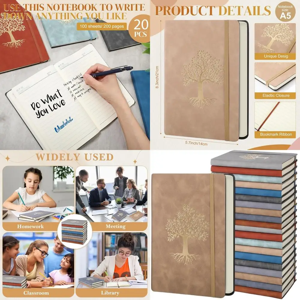 

Кожаный ежедневник формата А5 в твердом переплете, 200 линованных страниц, идеально подходит для путешествий, работы, учебы и офиса (цвет в стиле ретро)