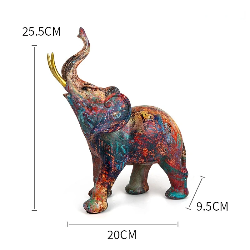 

Resin Elephant Sculpture, Colorful Art Elephant Statue, Home Decor Collection, Office Living Room Desktop Decor Creative Gift