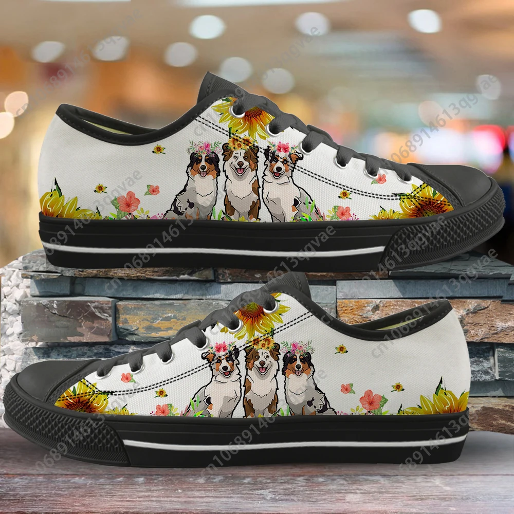 

Border Collie Dog Puppy Printed Low Top Sneakers Mens Womens Teenager High Quality Canvas Sneaker Couple Shoes Custom Made Shoe