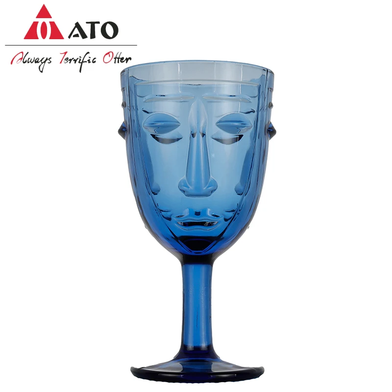 

ATO Blue Drinking Glasses Water red wine glass Cup for Home glassware