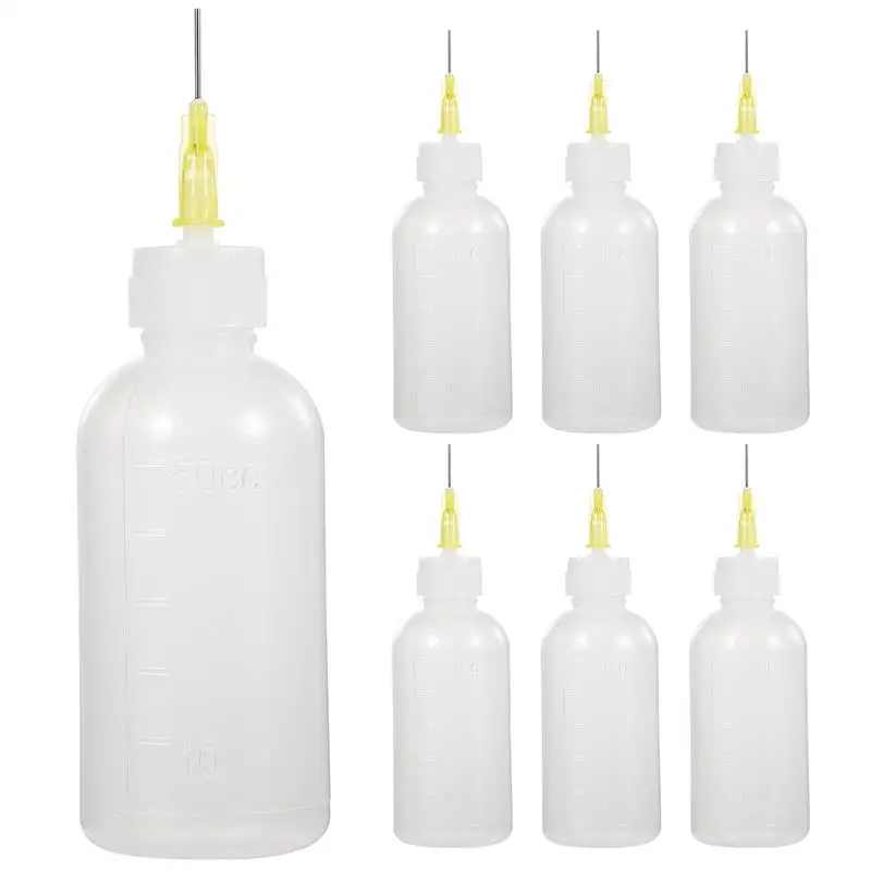 6pcs Multi Purpose Precision Needle Tip Applicator Squeeze Bottles Liquid Glue Dropper Dispenser 50ml Plastic Needle Tip Bottle