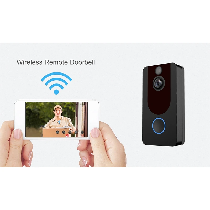 V7 1080P Smart Wifi Video Doorbell Camera Visual Intercom With Chime Night Vision IP Door Bell Wireless Security Camera