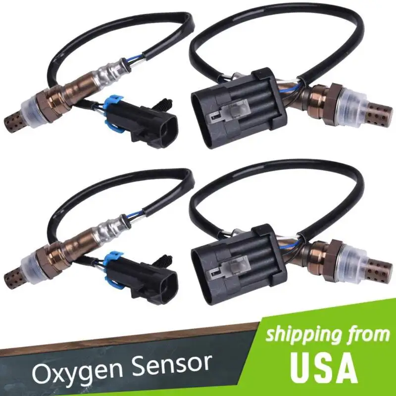 4 piezas se adapta al kit de sensor de oxígeno O2 Chevy Silverado 1500 aguas arriba + aguas abajo