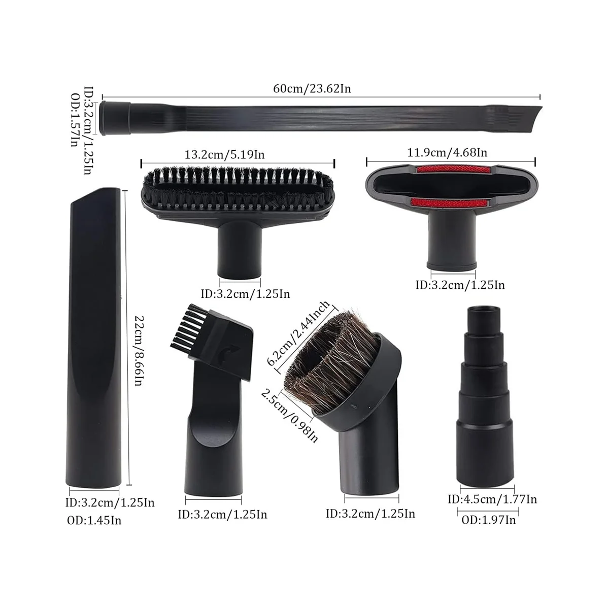 A14G-1 Accessori e accessori per aspirapolvere da 1/4 di pollice, ugello di fissaggio per spazzola per aspirapolvere per pulizia domestica, bocchetta a lancia flessibile