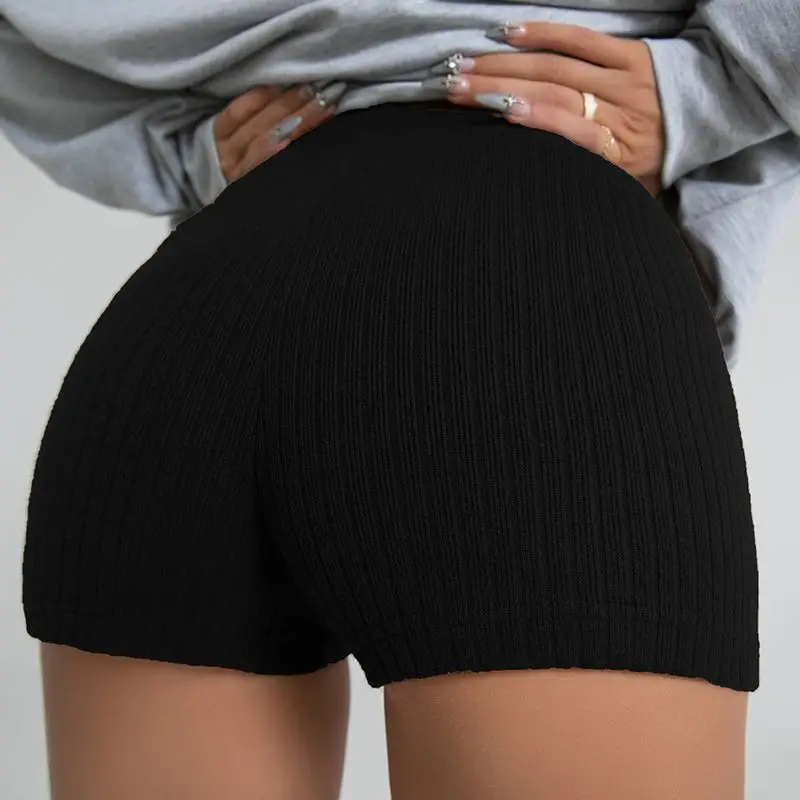 

Thin Three-Point Pants Europe And America Fitness Shorts High Waist Yoga A-Line Shorts Thin Knit Shorts For Women Casual Running