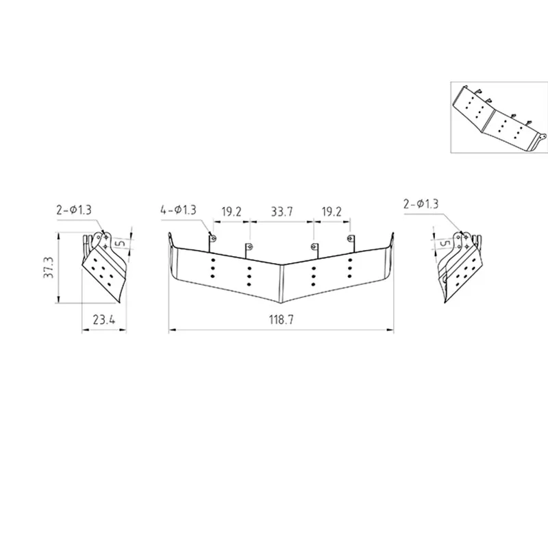 Parasol de acero inoxidable para coche Tamiya RC, accesorio decorativo para camión volquete King Hauler 1/14 56344 LESU, actualización para 56301