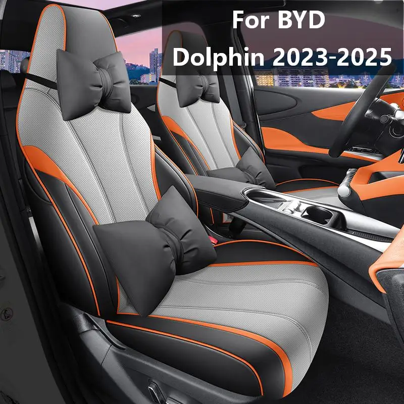 Custom‑Fit Faux Leather 5‑Seat Full Wrap Car Seat Covers for BYD Dolphin 2023‑2025, Auto Seat Protector Car Interior Accessories