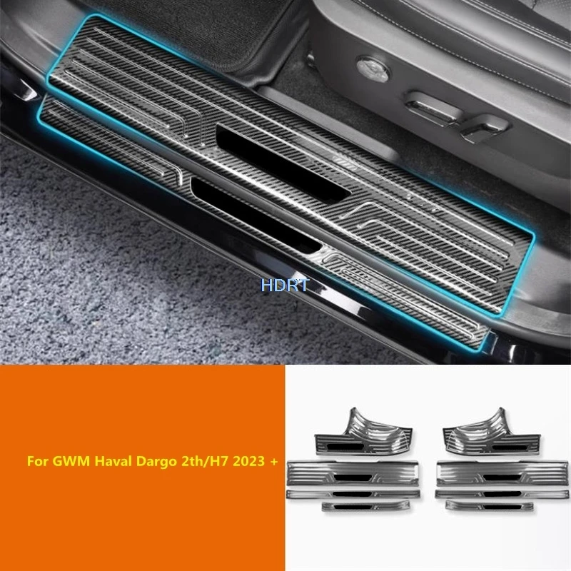 

For GWM Haval Dargo 2th/H7 2023 + Car Styling Accessories Rear Trunk Guard Threshold Scuff Welcome Pedal Cover Door Sill Trim