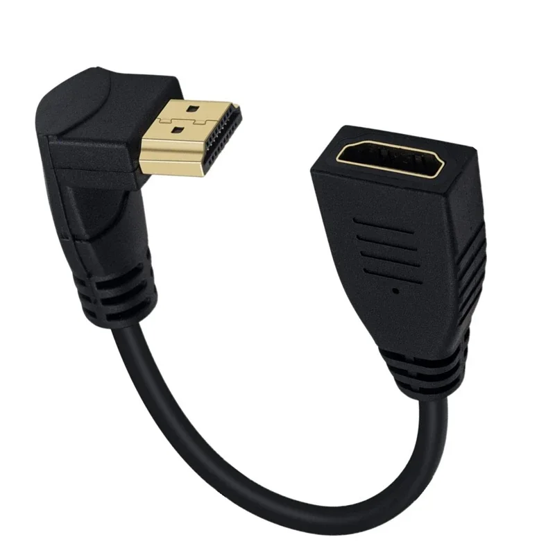 Przedłużacz 2.0 kompatybilny z HDMI 90 stopni prostopadły przewód łokciowy męski do żeński 2K * 4K @ 60HZ Ultra 3D 1080P Ethernet