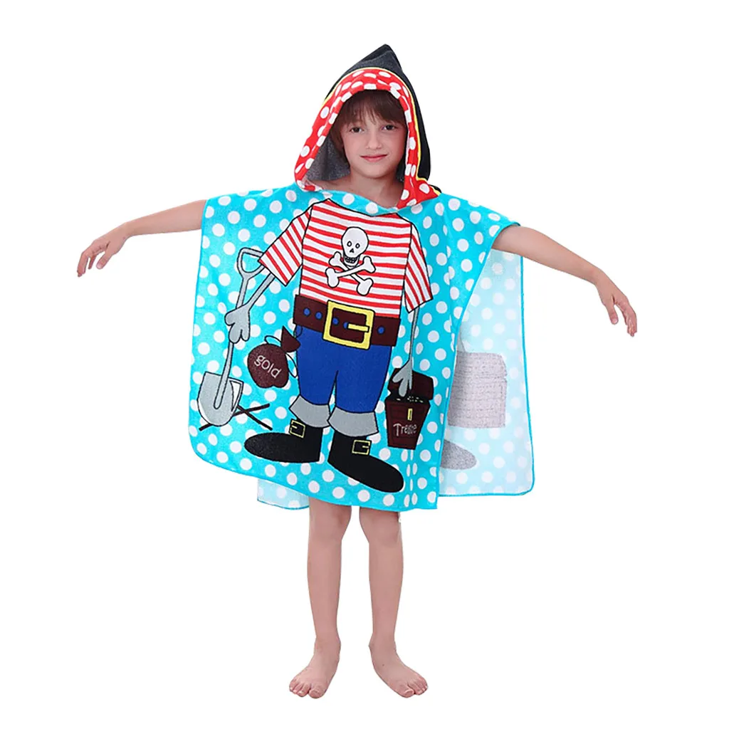 

Toddler Hooded Beach Bath Towel Soft Swim Pool Coverup Cape For Boys Kids Children 1-12 Years Old Bath Robe