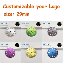 29mm New pearl oyster dial nh35 dial green luminous watch parts Fit NH35/36/70/72 movement watch accessories Customizable logo