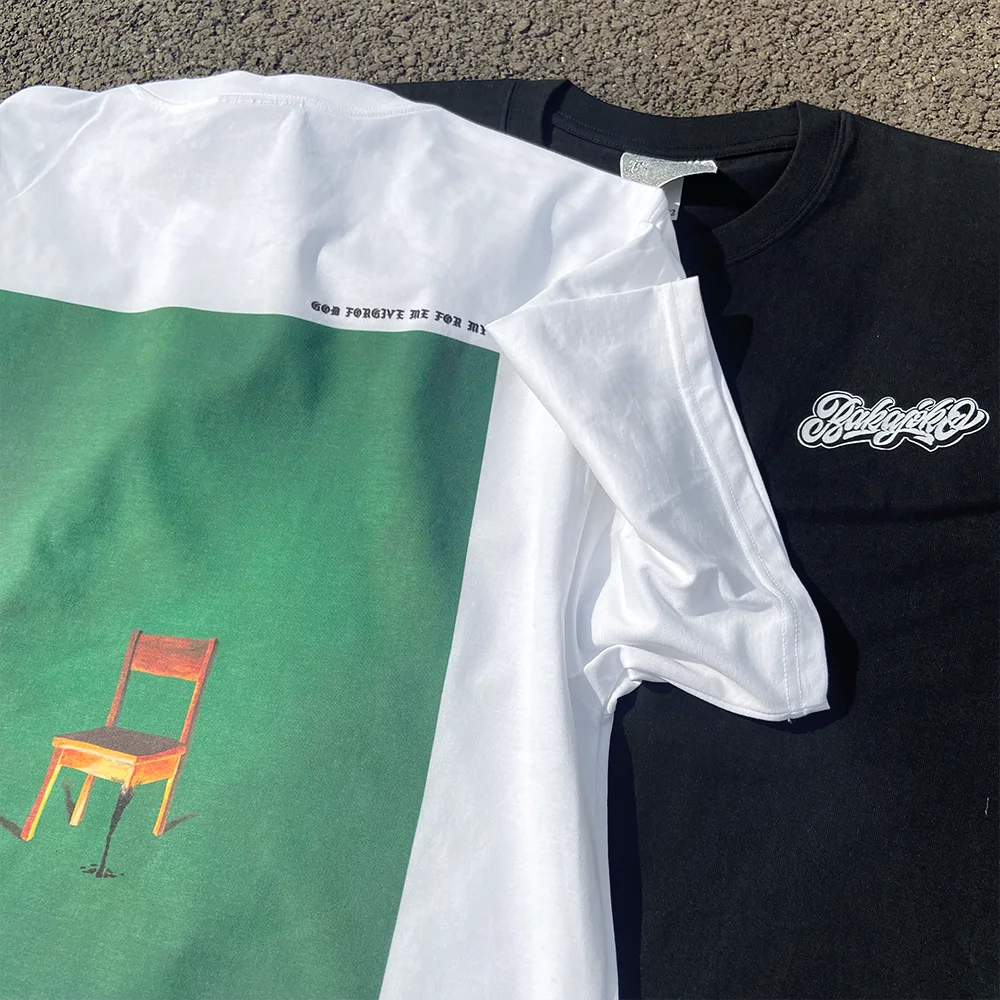 Heavyweight 260G Artistic Short Sleeve T-Shirt for Men And Women Small Collar  Space Chair Design by Wang Youbing Studio