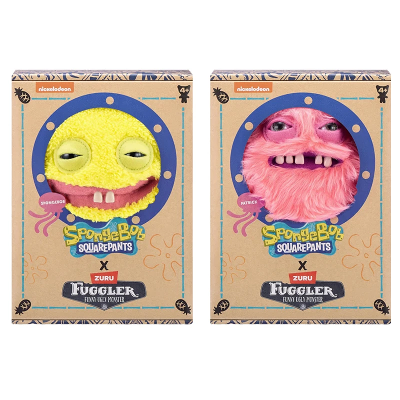 ZURU Fuggler سبونجبوب ألعاب من نسيج مخملي لطيف مضحك باتريك ستار الحيوانات المحشوة لينة بلوشيز الأسنان الوحش دمية ألعاب أطفال عيد ميلاد