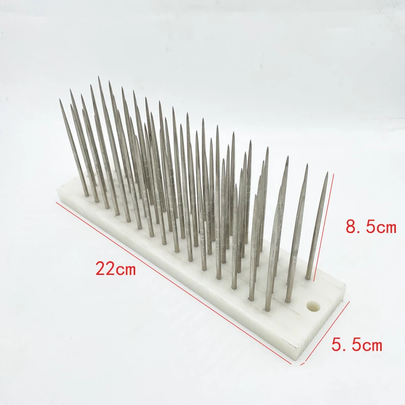 22x5.5x8.5 cm Hackle per capelli in acciaio inossidabile bianco con ago per pettare capelli sfusi estensioni dei capelli umani pettine macchina strumenti di trama