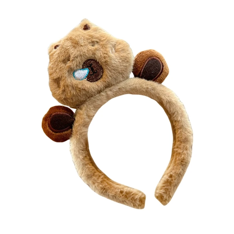 Plush Capybara Hairhoop Face Washing Headband Carnivals Hairband for Kids Adult