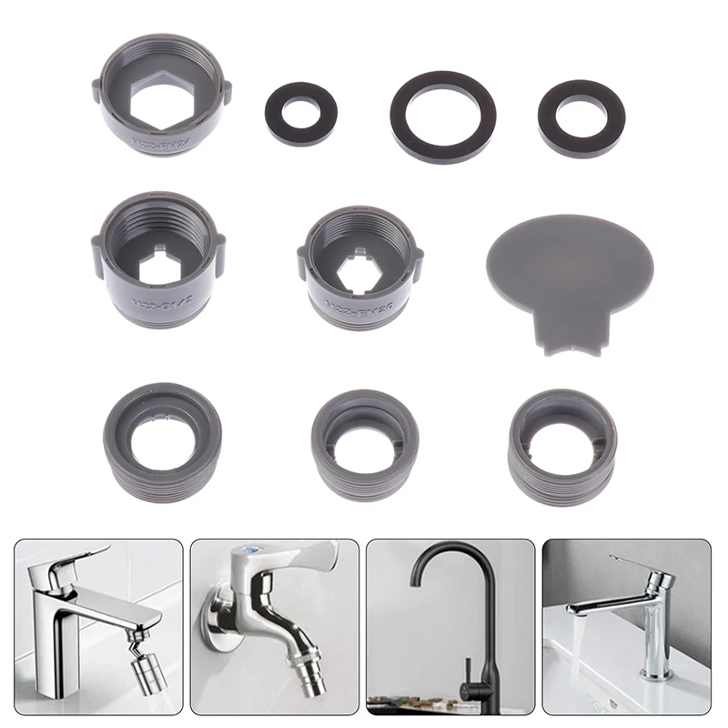 9pcs/10pcs Faucet Adapter Set Male And Female Sink Aerator Adapter Set Kitchen Sink Faucet Adapter Accessories