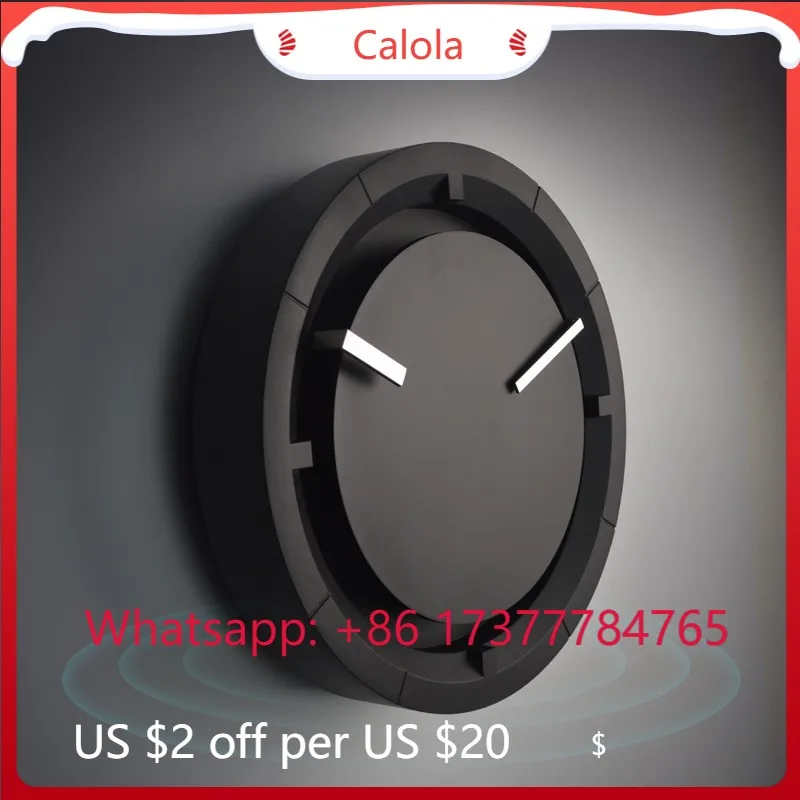 Relógio de Parede Preto Criativo e Silencioso, Design Moderno com Espelho, Relógio Artístico para Sala de Estar e Quarto, Presente de Decoração para C