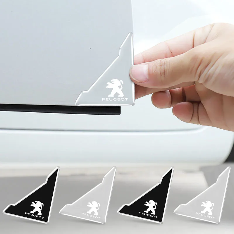 4Pcs Car Door Corner Cover Anti-Scratch Protection Sticker For Peugeot 408 4008 308 3008 Rifter 5008 508 2008 208 301 RCZ 407 10