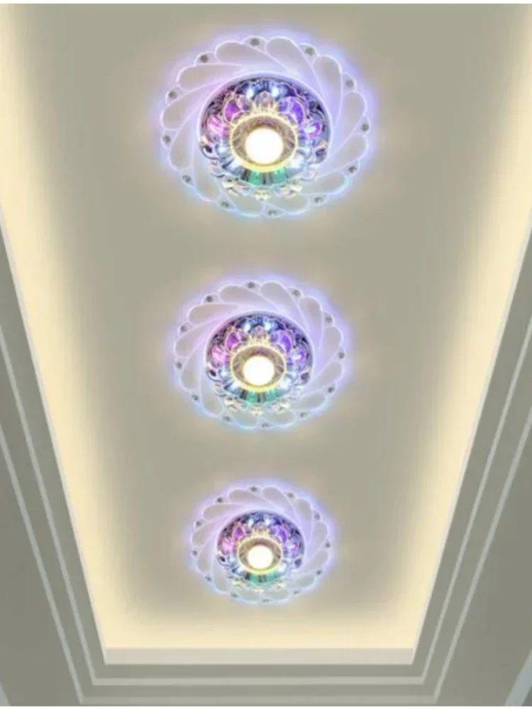 Modern Luminarias Rotunda For Living Room Aisle Corridor Kitchen LED Crystal Circular Mini Ceiling Light