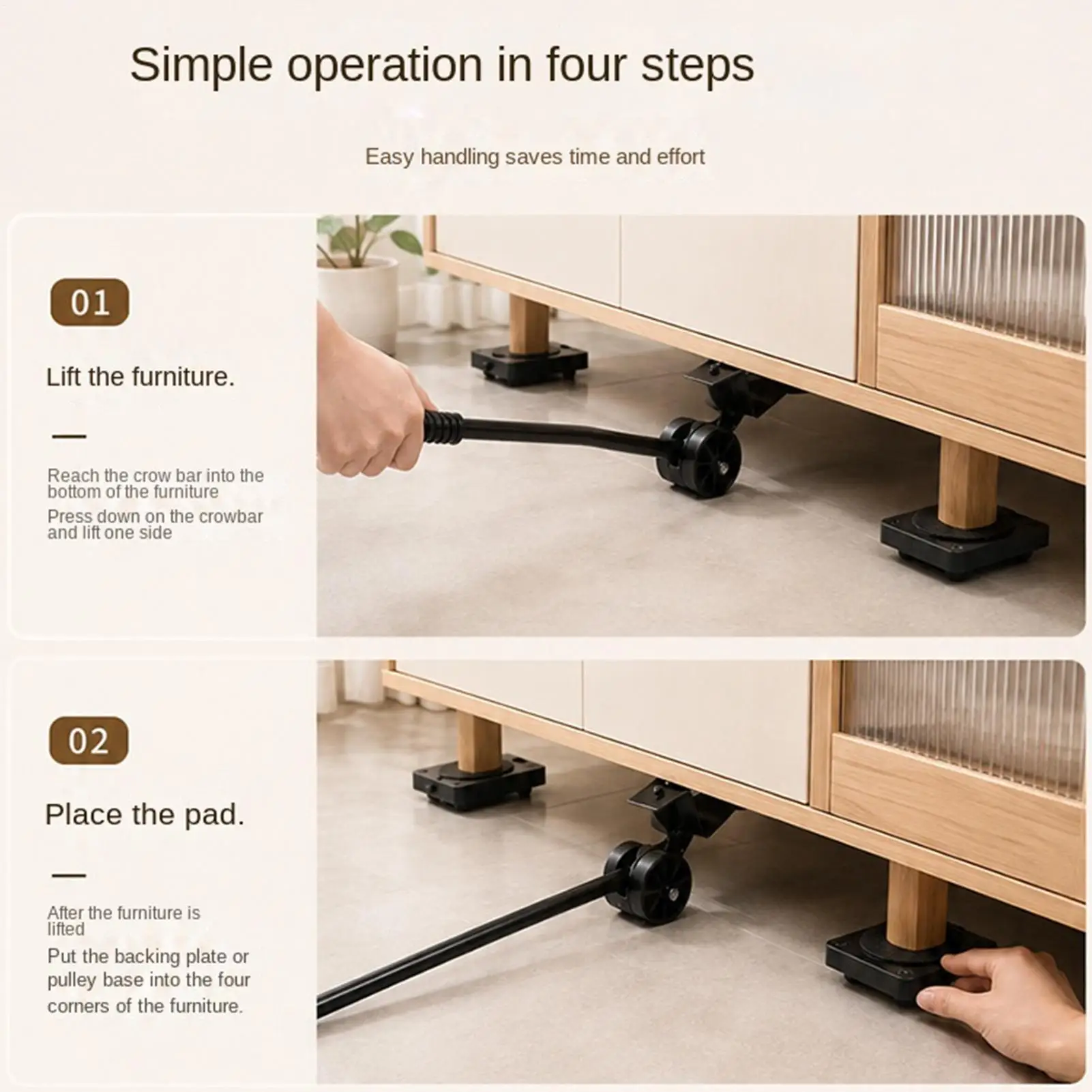 Heavy Furniture Casters Moves Furniture Tool Set Transport Shifter Moving Wheel Slider Remover Furniture Mover Roller Wheel