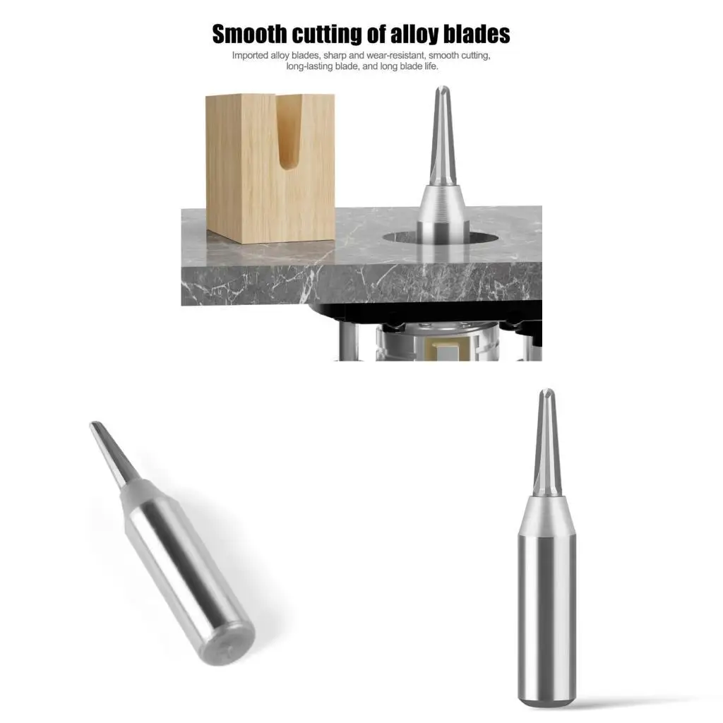 

652F Professional Carbides Tapered Round Bottom Cutter 1/2Inch Shank For Wood Arcs Grooves Curved Edges And Milling Machines