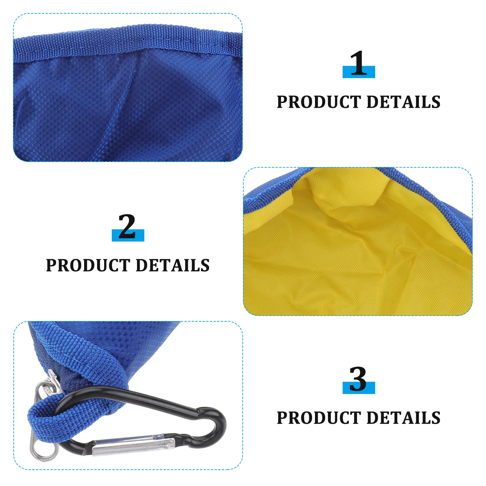 

19X19Cm Portable Waterproof Dog Bowl Blue Polyester Pet Travel Feeder For Cat Food Water Camping Hiking Outdoor Use