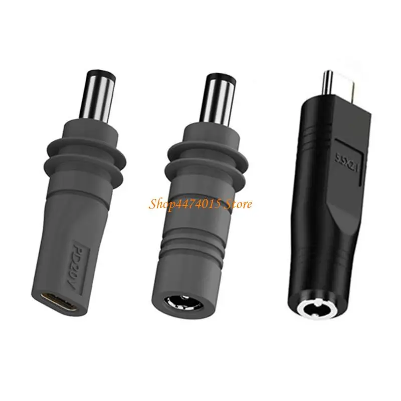 K1AA 3Pcs/Set USB C Male Female to DC5.5x2.1mm Charging Adapter for Mini Satellite Works with Type C PD20V 100W Source