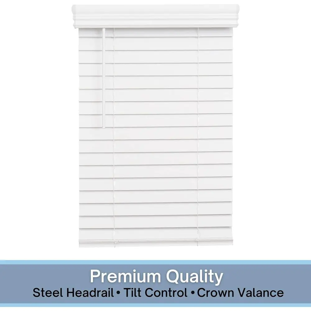 2 Jalousien aus Kunstholz, kabellos, 24 x 72, Fensterjalousien für den Innenbereich, glatt, strahlend weiß