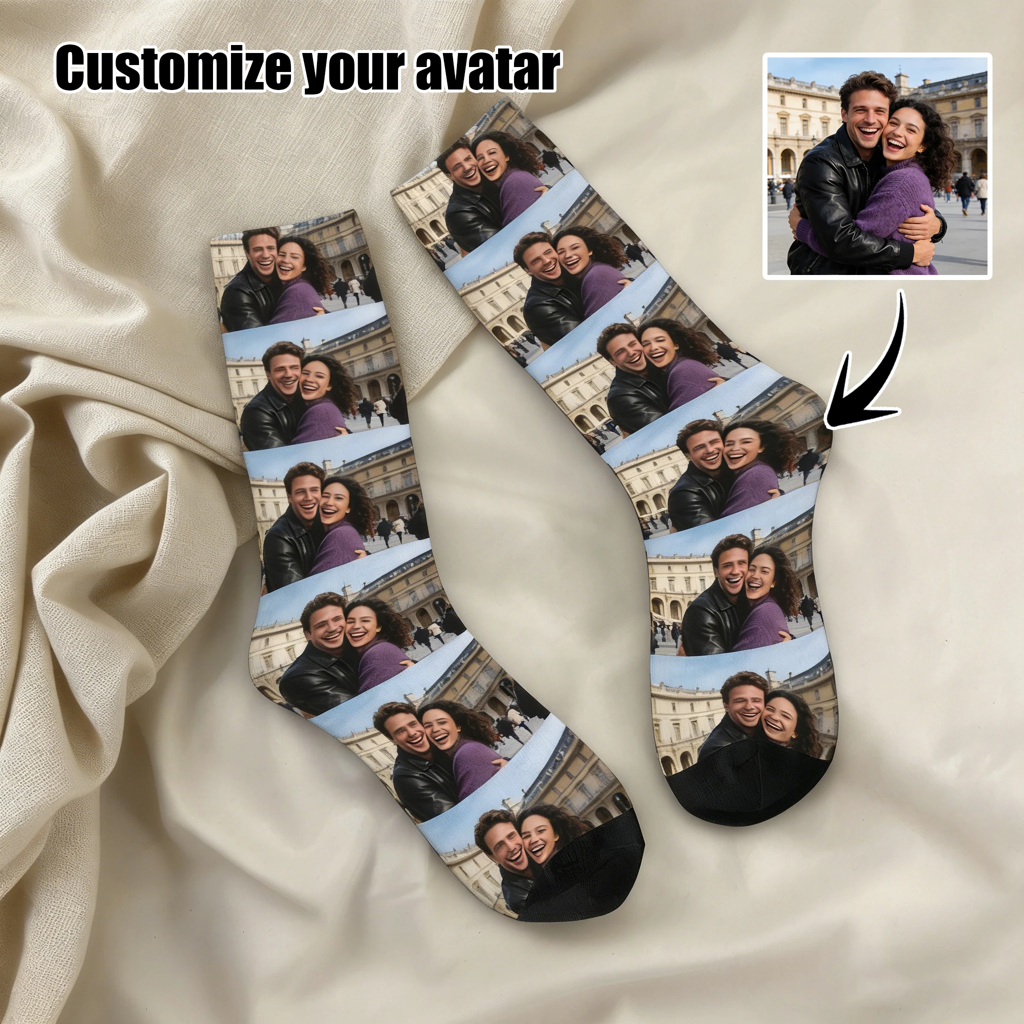 

Носки с аватаром на заказ для мужчин и женщин, носки с фото на заказ, носки с персонализированными картинками, фотоноски, персонализированные подарки