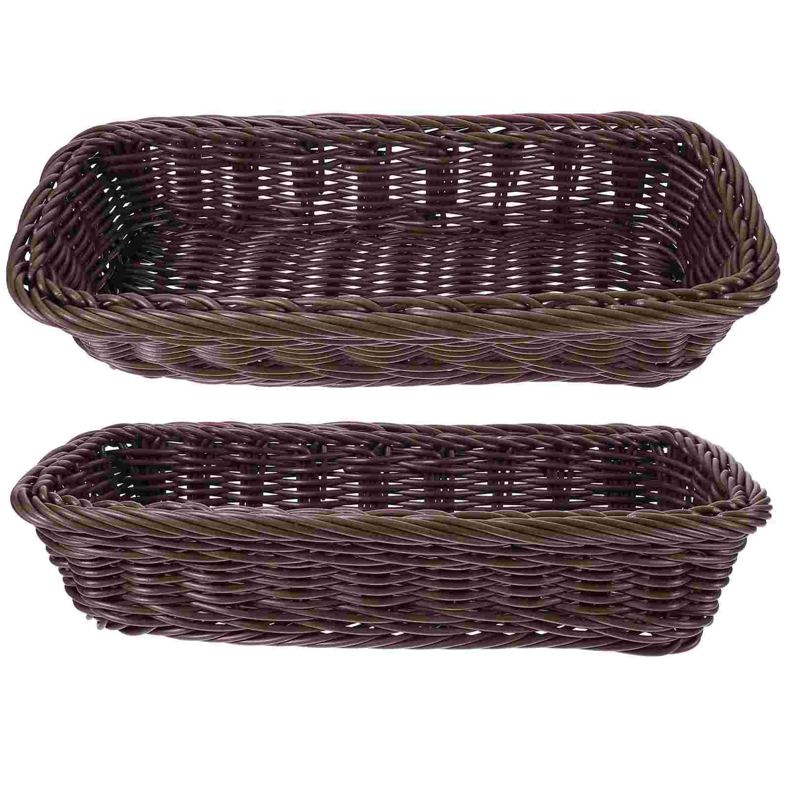 

2 Pcs Multipurpose Kitchen Storage Box Baskets for Shelves Plastic Silverware Organizer
