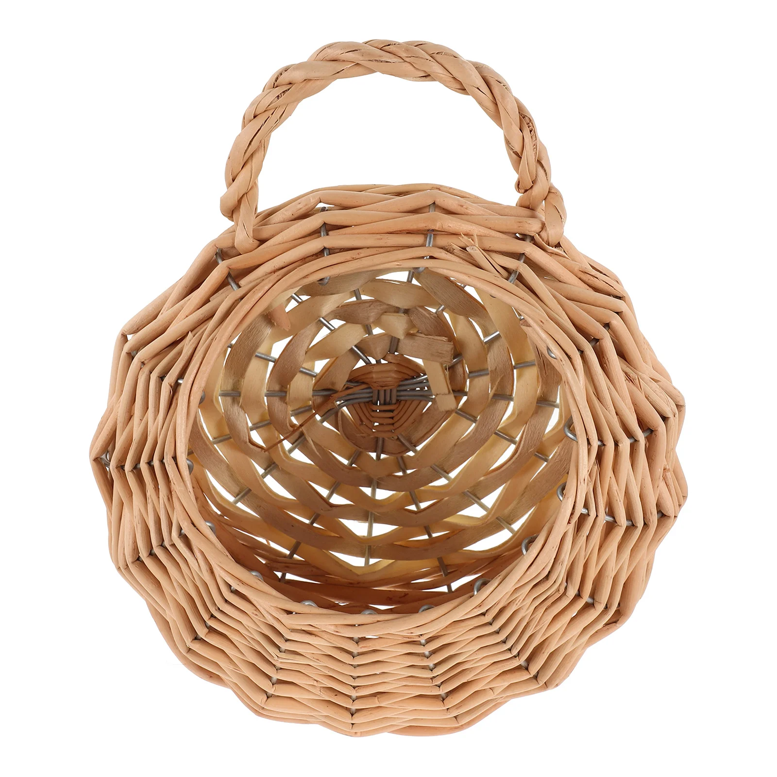 

Woven Hanging Flower Basket Natural Rattan Wall Decor Storage Basket For Kitchen Plants Fruits Vegetables Indoor Home Organizer
