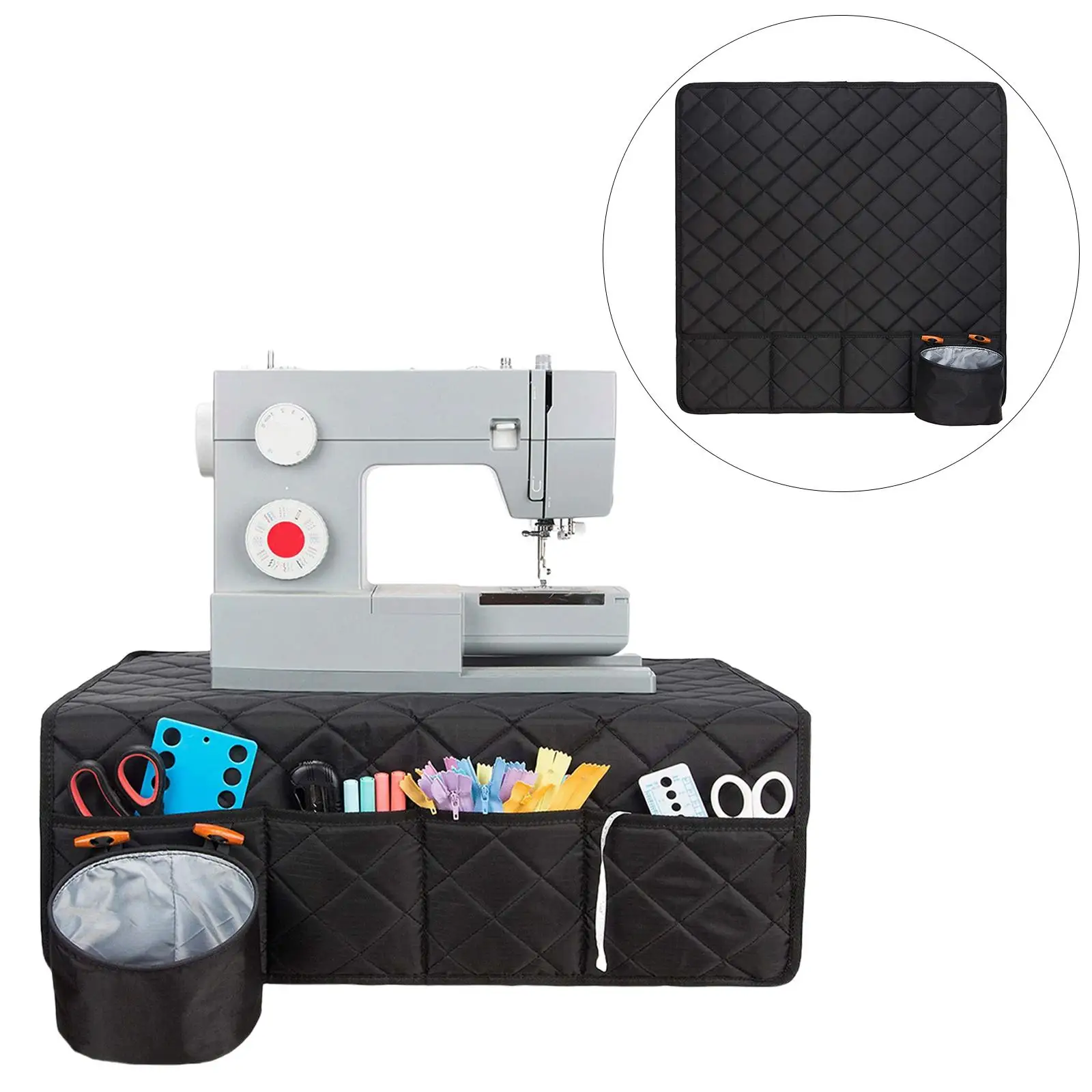 Sewing Machine Pad with Storage Pockets Sewing Accessories Pad Organizer