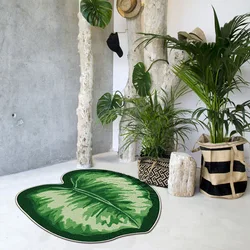 Nordic Popular Green Plant Carpet Bedroom Floor Mat Decoration With Carpet Super Soft Crystal Velvet