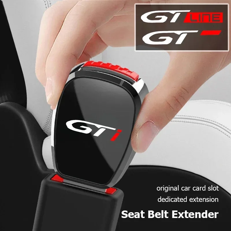 Car Seat Belt Buckle Plug Auto Safety Strap Extension Accessories interior For Peugeot gt gti gtline gt line 508 5008 308 2008