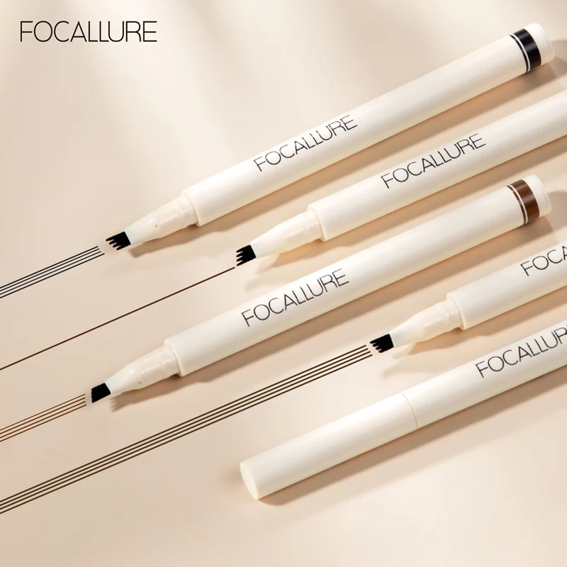 FOCALLURE 4 Forks Eyebrow Pencil Ultra-fine Waterproof Long-lasting Eyebrow Enhancer Natrual Eye Brows Tint Makeup Cosmetics