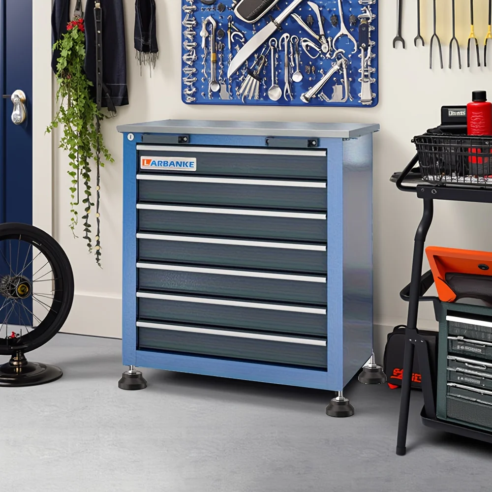 7-Drawer Rolling Tool Chest Toolbox,with 360° Lockable Wheels and Padded Feet,can be Combined Storage System with Tool Chest