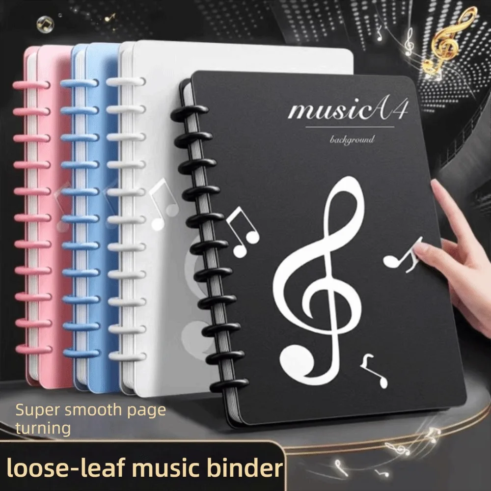 Ideal Gift A4 Music Score Folder Portable Flexible Music Binder Lays Flat Detachable Spiral Music Binder Document Organizer
