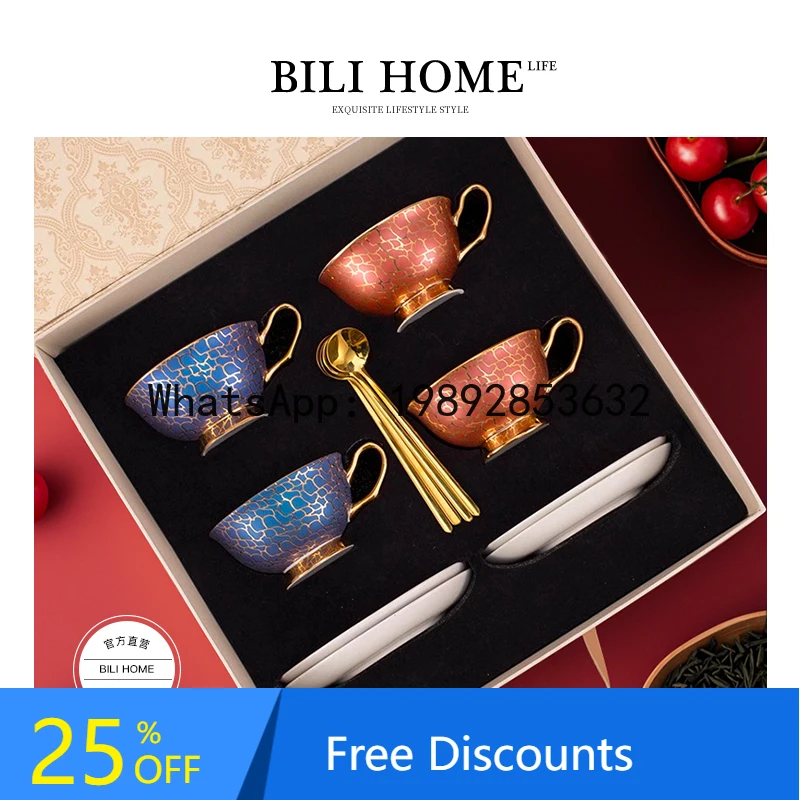 

YFY High-End Coffee Cup Set High-End Ceramic Tea Set Couple Cups Light Luxury Design Sense Birthday Gift