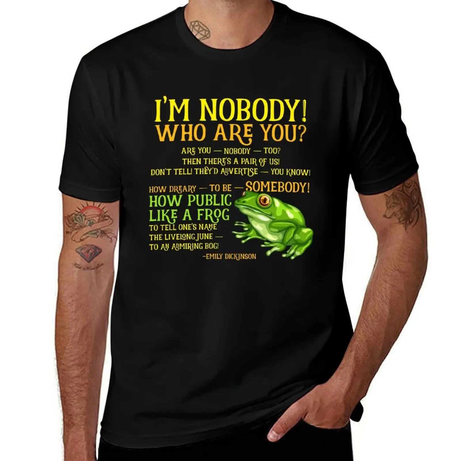 

Emily Dickinson I'm Nobody Poem T-Shirt t shirts for man cotton soft cotton tshirt 100% T-Shirt