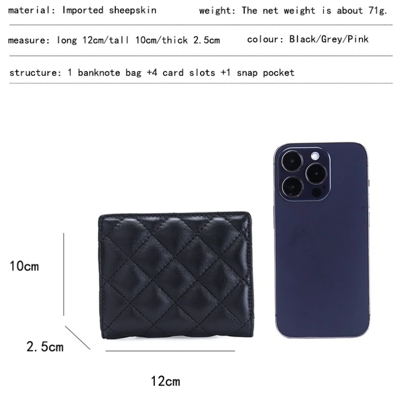 

Womens Wallet High Quality Sheepskin Small Wallets Woman Credit Card Holder Bifold Hasp Ladies Wallets with Coins Pocket